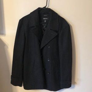 Men's Claiborne Black Peacoat Large
